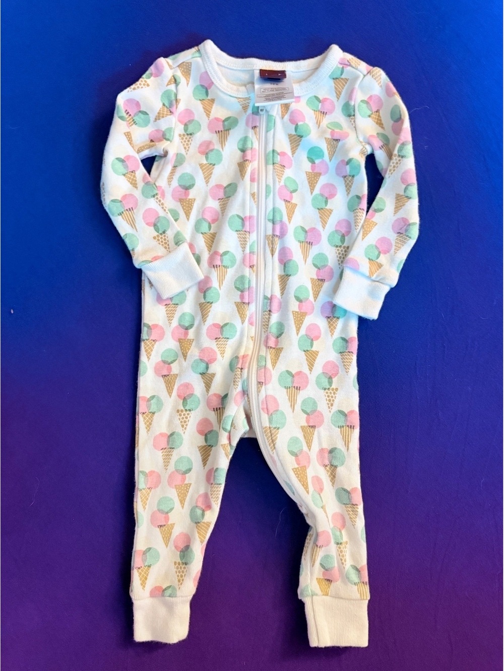 NWOT Tea Cotton ice cream print sleeper - 3-6 months